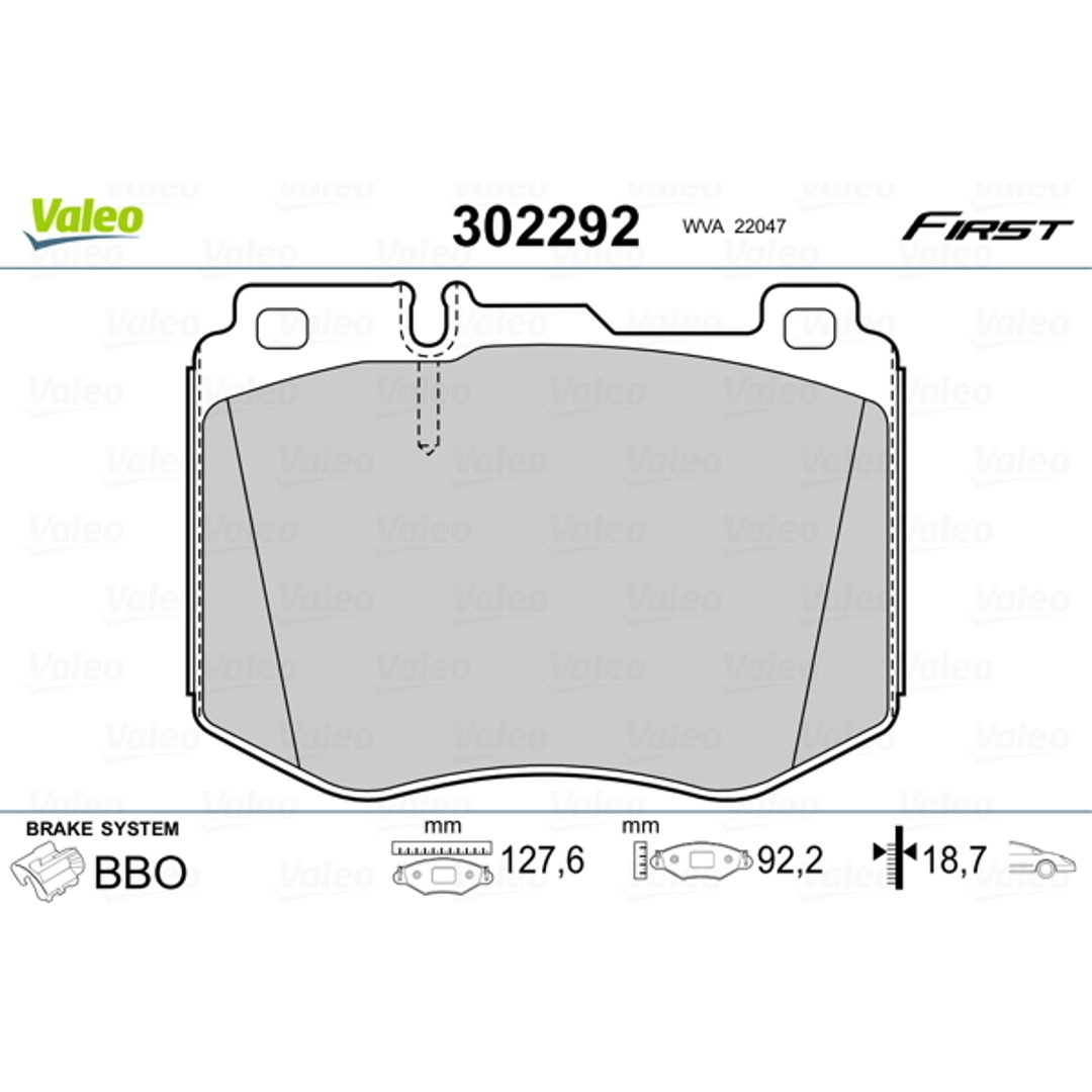Klocki hamulcowe - komplet VALEO 302292