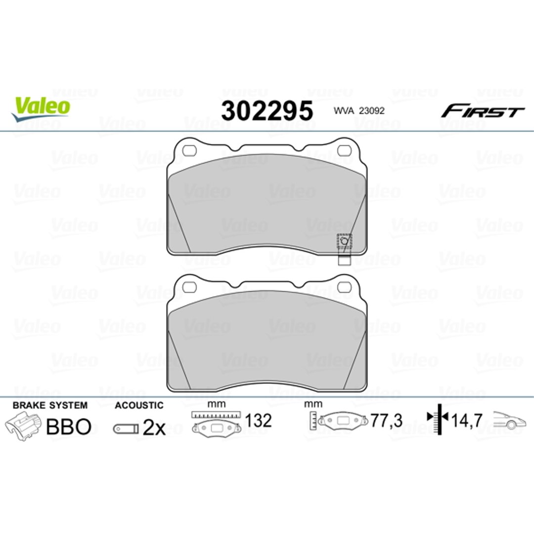 Klocki hamulcowe - komplet VALEO 302295