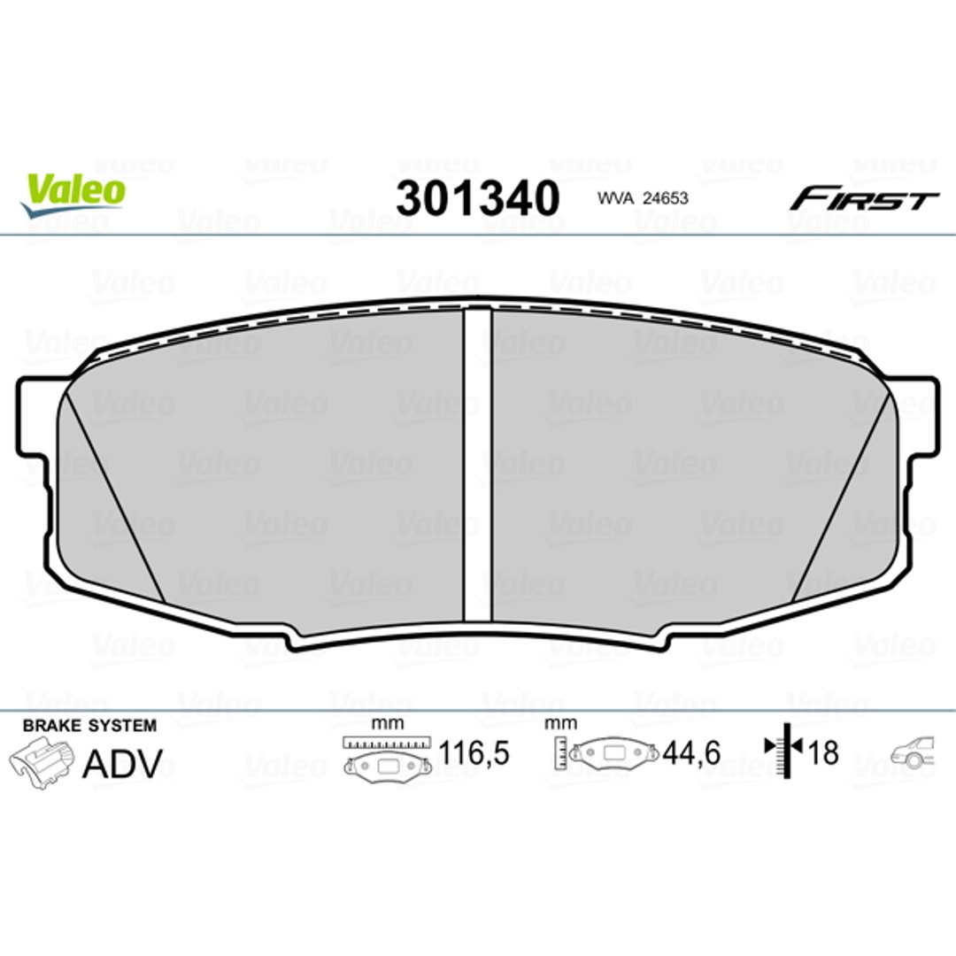 Klocki hamulcowe - komplet VALEO 301340