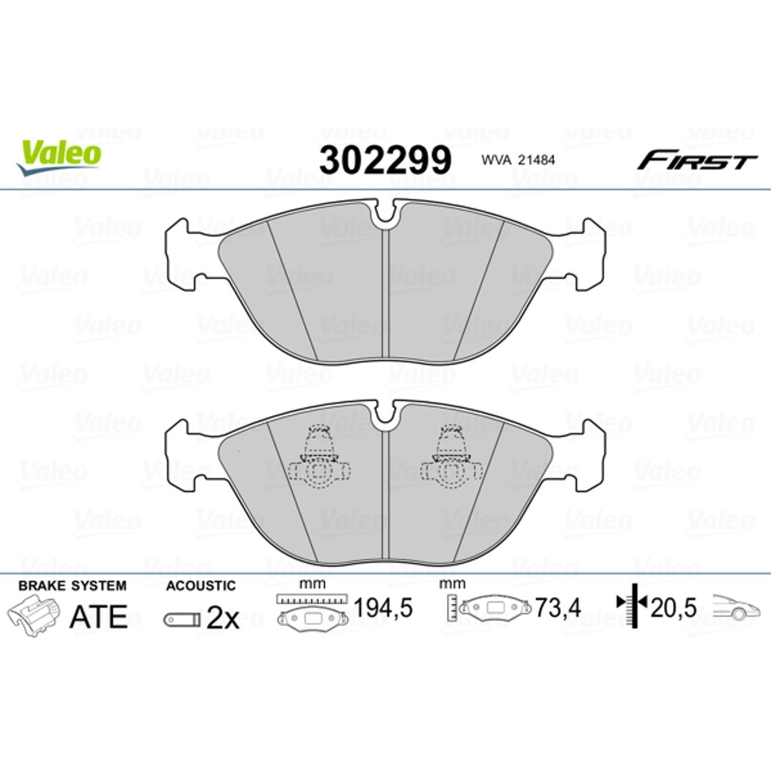 Klocki hamulcowe - komplet VALEO 302299