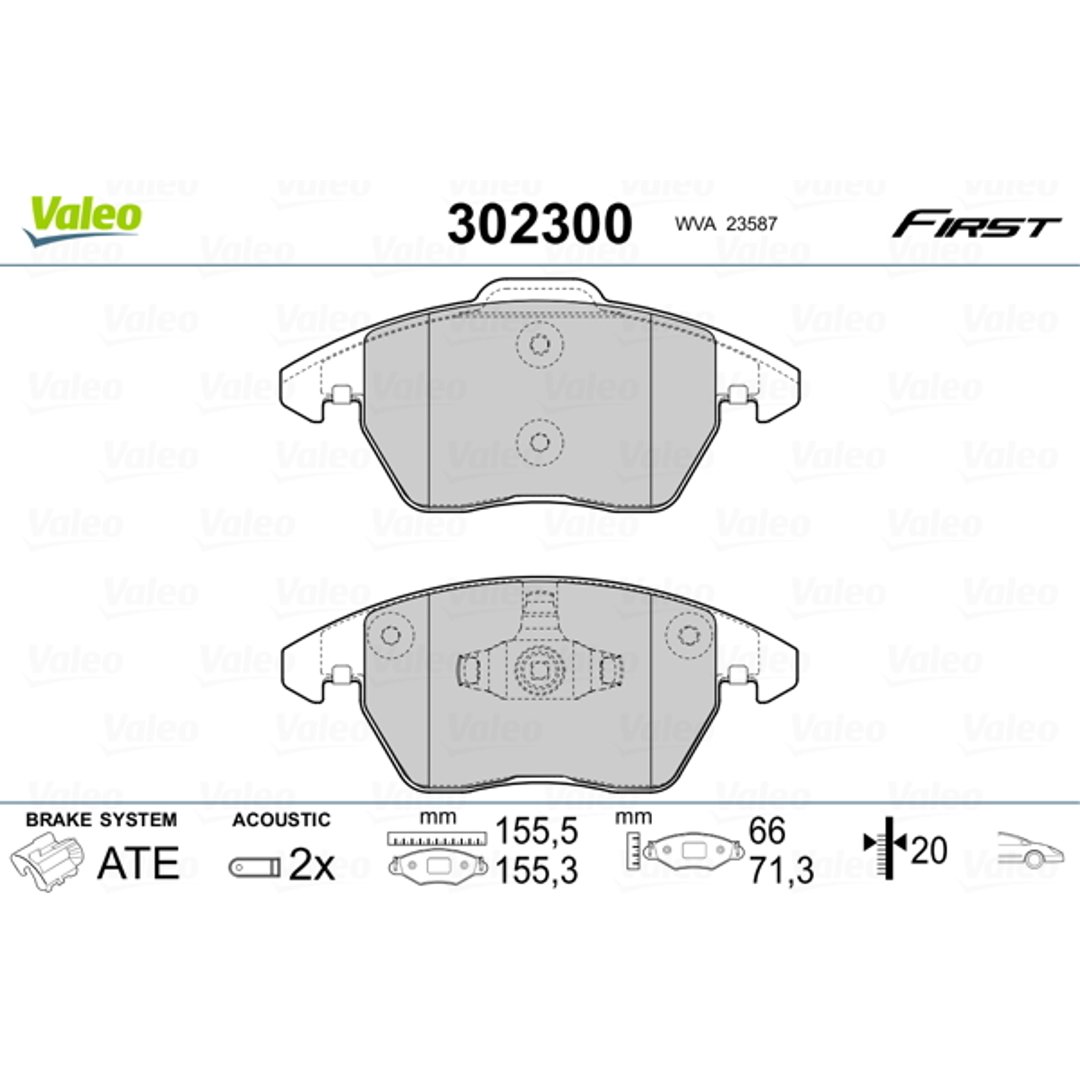Klocki hamulcowe - komplet VALEO 302300