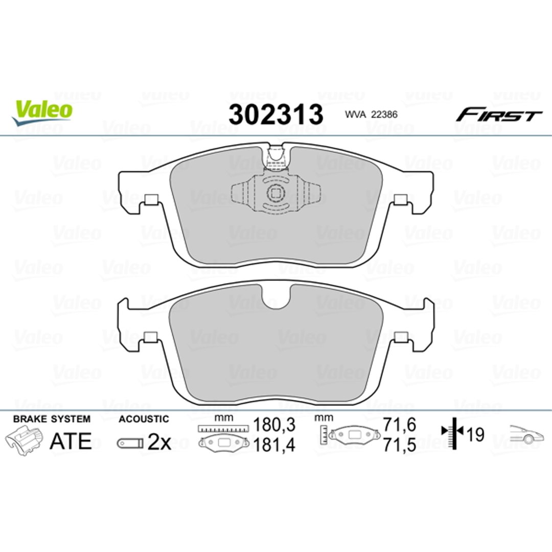 Klocki hamulcowe - komplet VALEO 302313