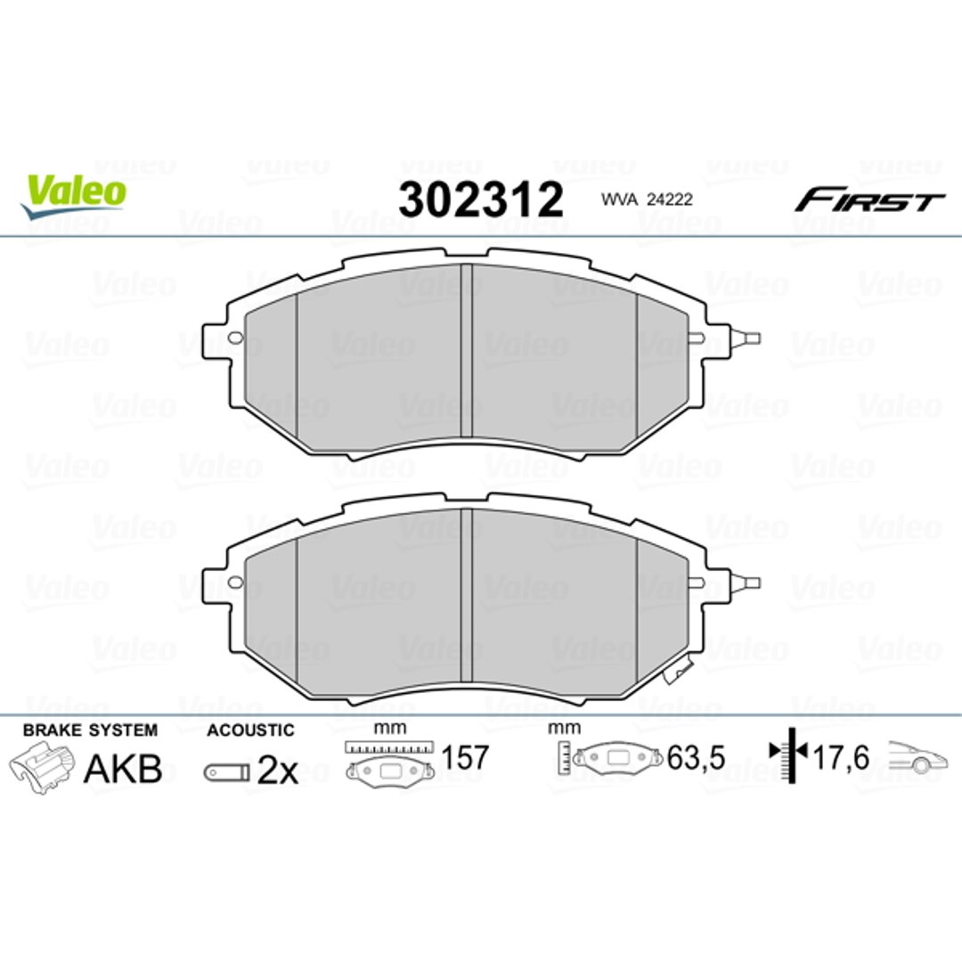 Klocki hamulcowe - komplet VALEO 302312