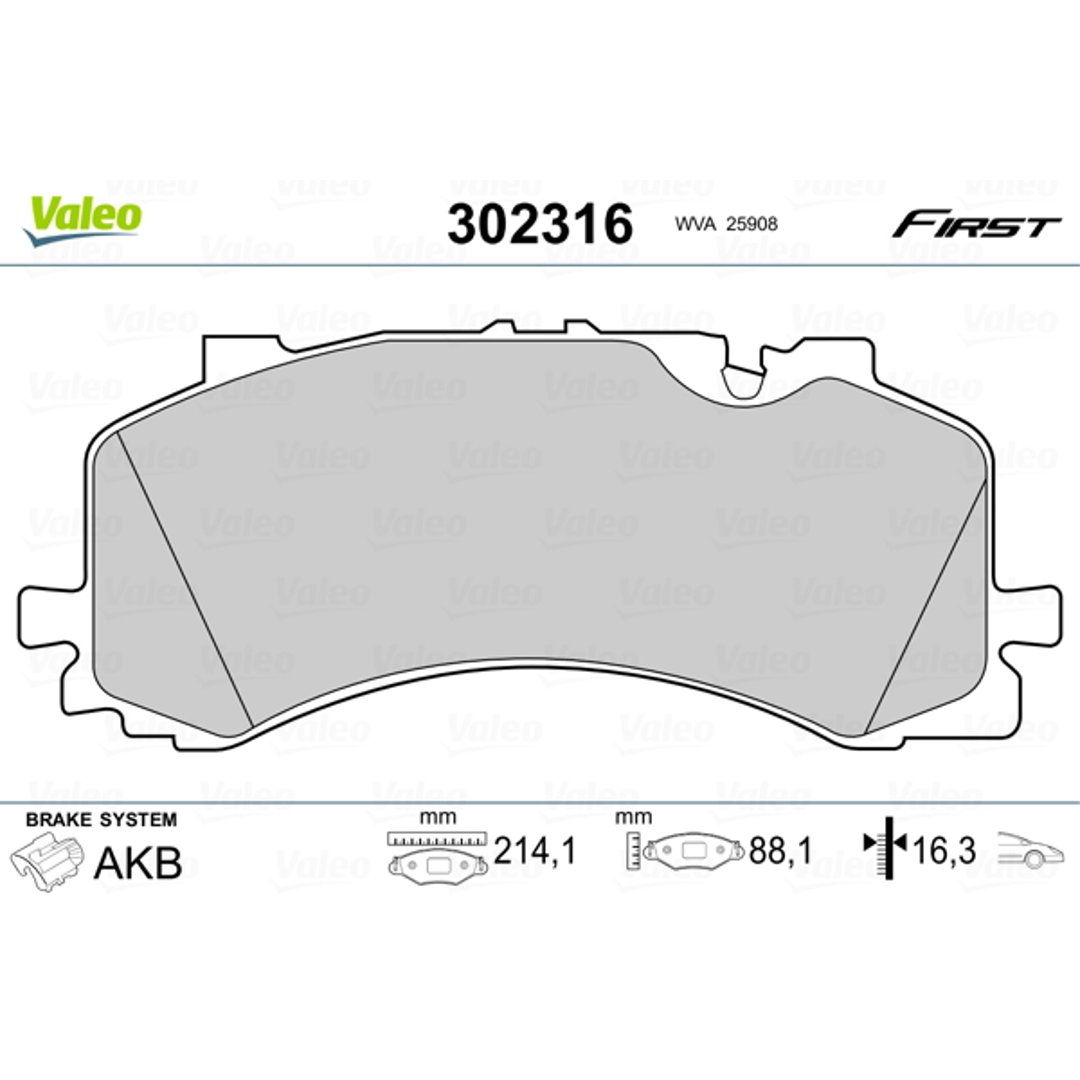Klocki hamulcowe - komplet VALEO 302316