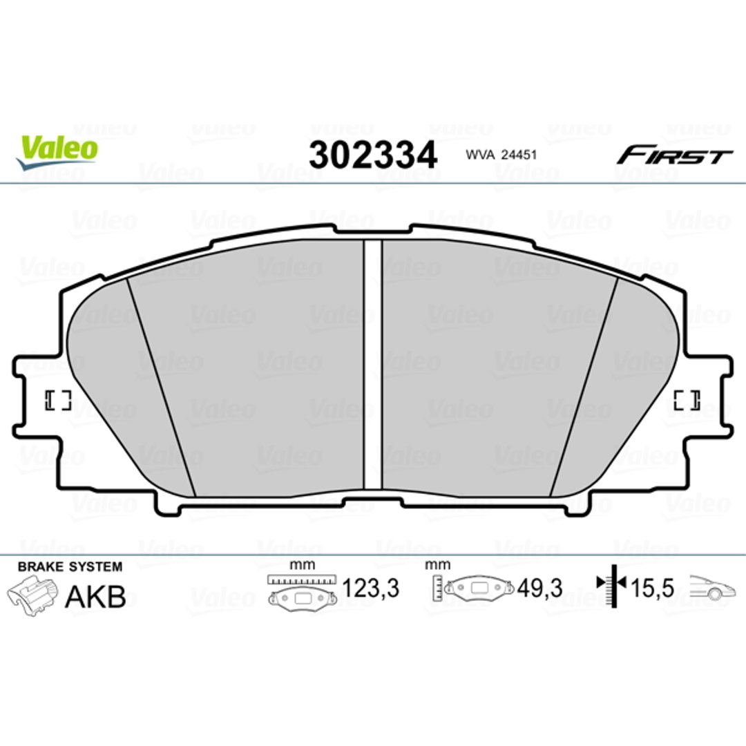 Klocki hamulcowe - komplet VALEO 302334