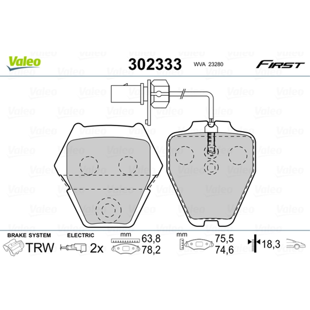 Klocki hamulcowe - komplet VALEO 302333