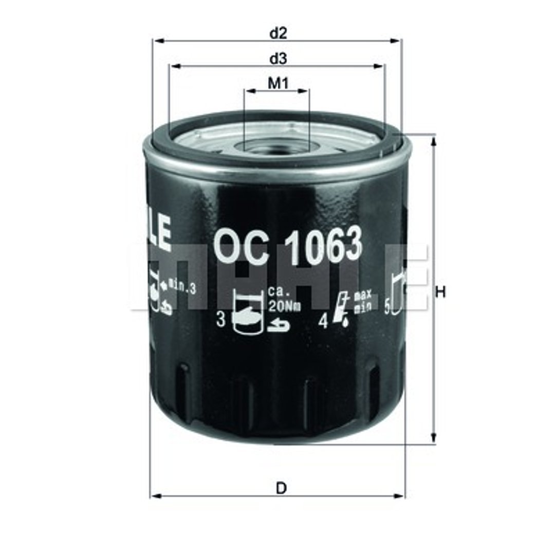 Mahle Knecht mahle knecht OC 1063 oellfilter OC 1063
