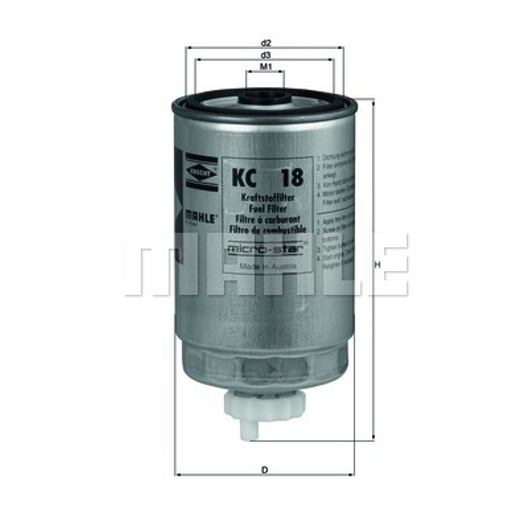KNECHT Filtr paliwa KC 18
