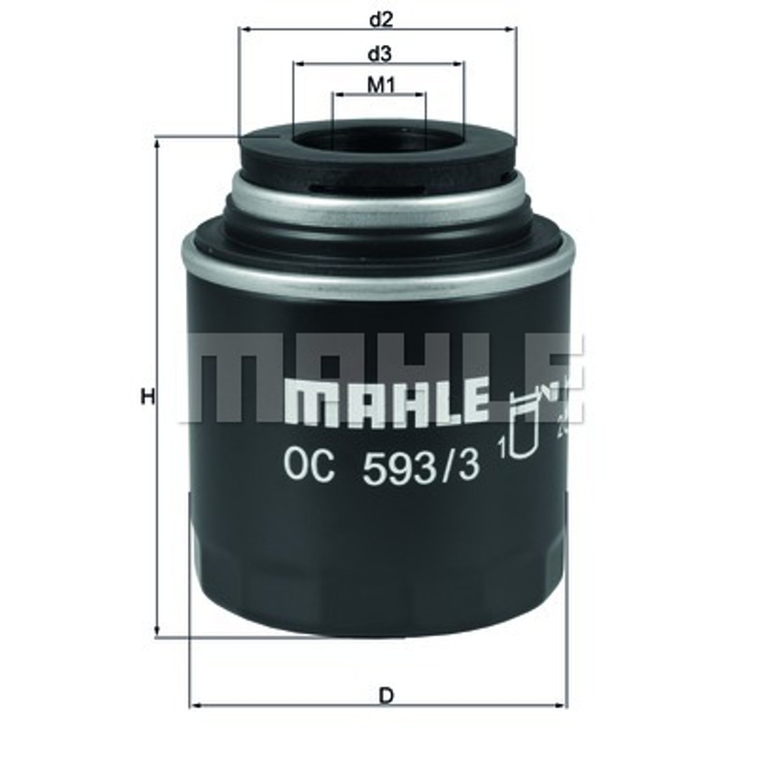 Mahle FILTR OLEJU KNECHT OC 593/3 VAG 1,2-1,4TSI 07 OC 593/3
