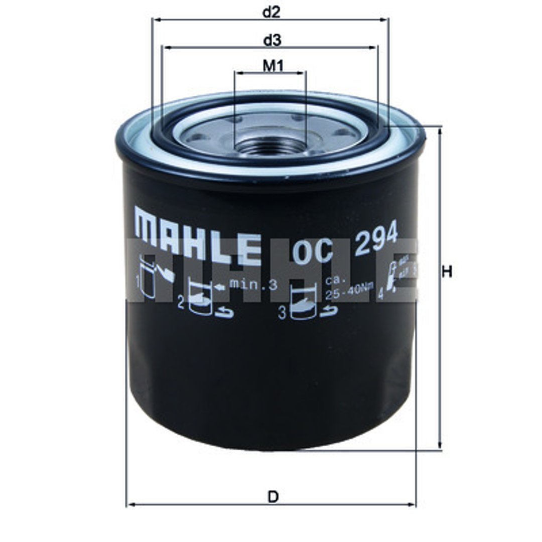 Mahle FILTR OLEJU KNECHT OC 294 TOYOTA AVENSIS COROLLA 2,0D-4D 97 OC 294