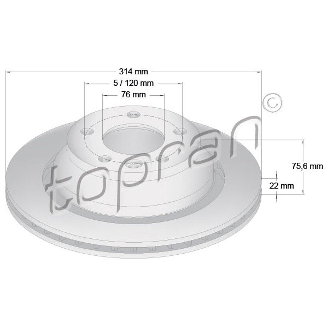 TOPRAN Tarcza hamulcowa 110 430 110 430