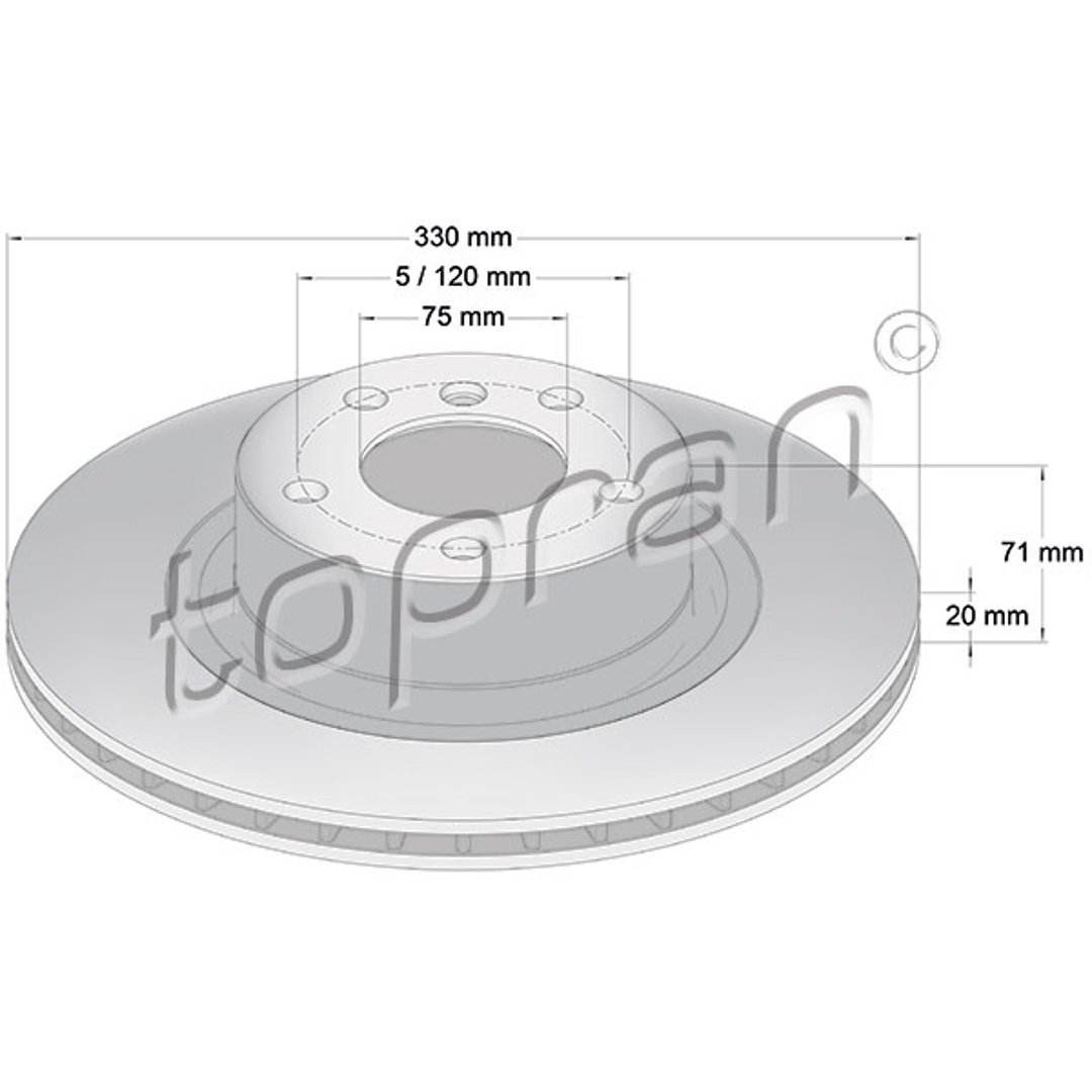 Tarcza hamulcowa TOPRAN 502 381