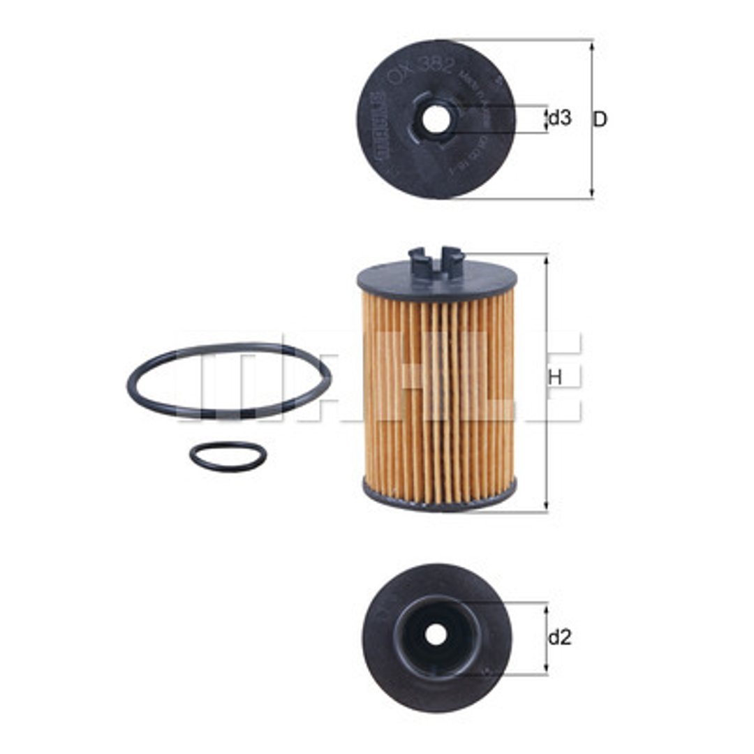 Mahle FILTR OLEJU KNECHT OX 382 D ECO MERCEDES A-KLASA W169 04-12 B-KLASA W245 05-11 OX 382D