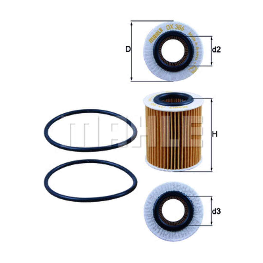 Mahle FILTR OLEJU KNECHT OX 386D OPEL ASTRA H SIGNUM VECTRA C ZAFIRA B 1,9CDTI 04 OX 386D