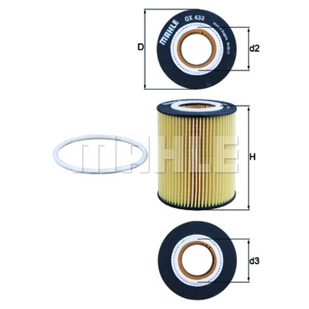 Mahle FILTR OLEJU KNECHT OX 433 D ECO VOLVO S80,V70,XC70 II/LANDROVER FREELANDER 07 OX 433D