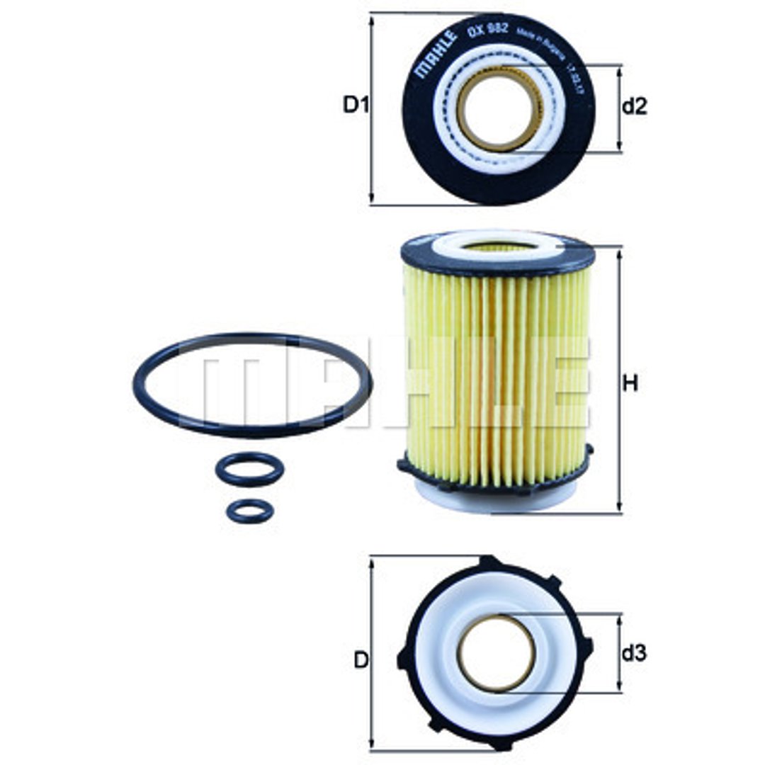 Mahle FILTR OLEJU KNECHT OX 982D ECO MERCEDES A-KLASA W176 B-KLASA W246 C-KLASA W204 08 OX 982D