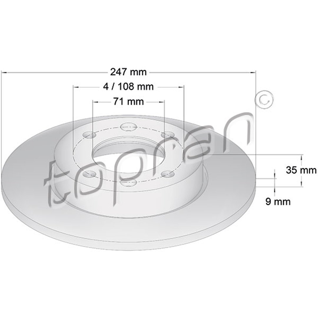 TOPRAN Tarcza hamulcowa 721 182