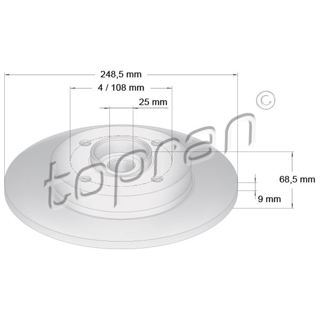 Tarcza hamulcowa TOPRAN 721 185
