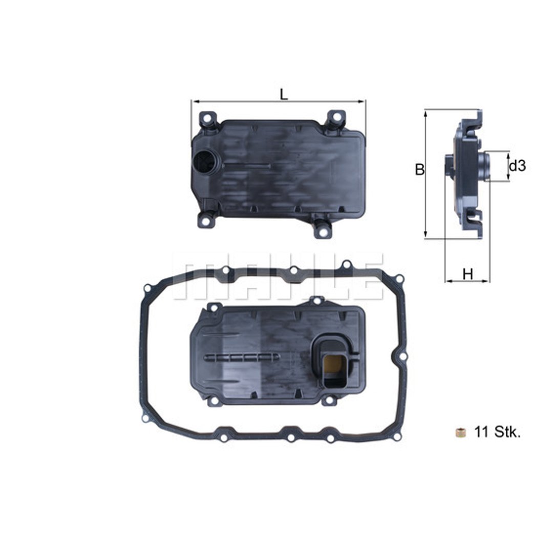 Filtr hydrauliczny, automatyczna skrzynia biegów Mahle HX 187KIT