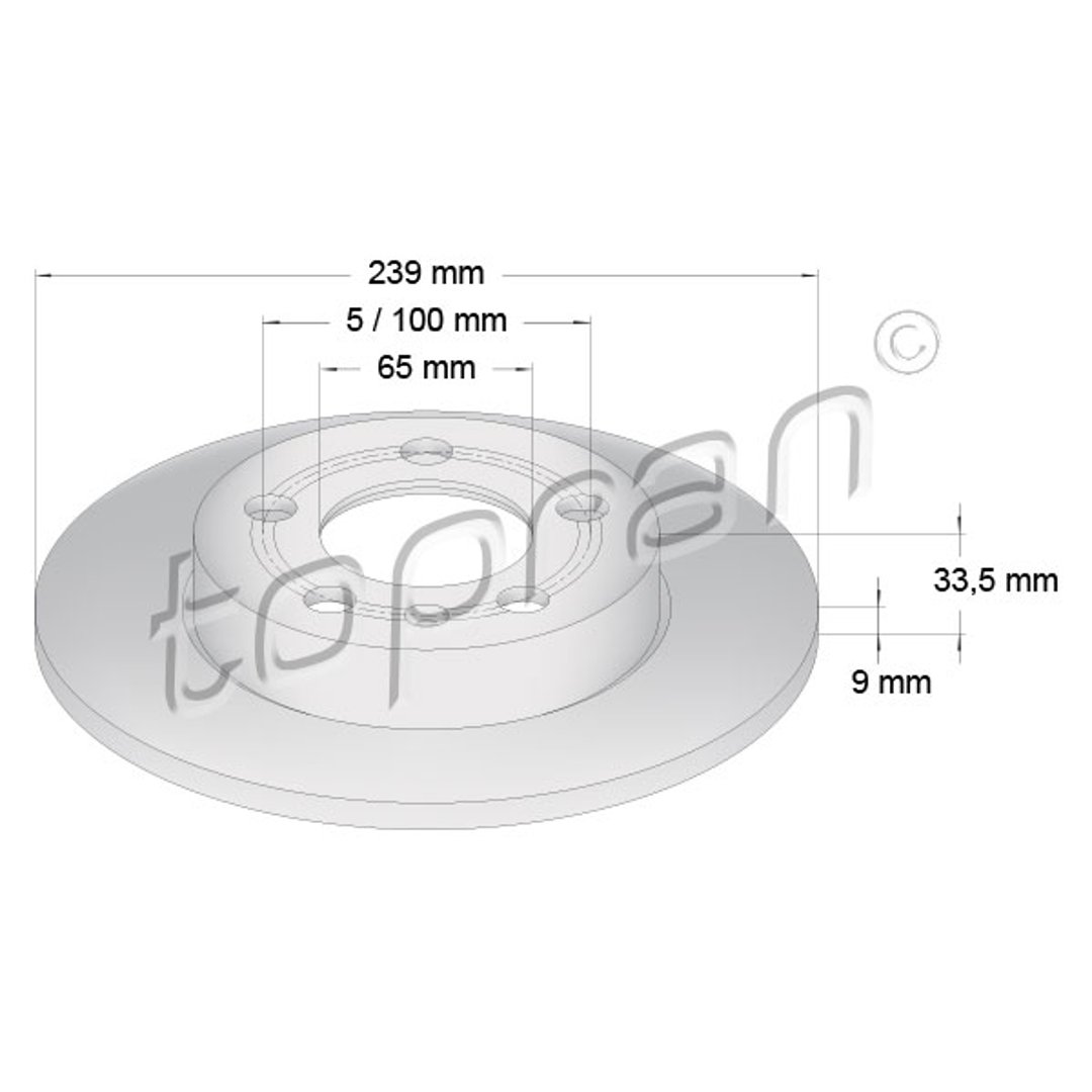 Tarcza hamulcowa TOPRAN 109 789