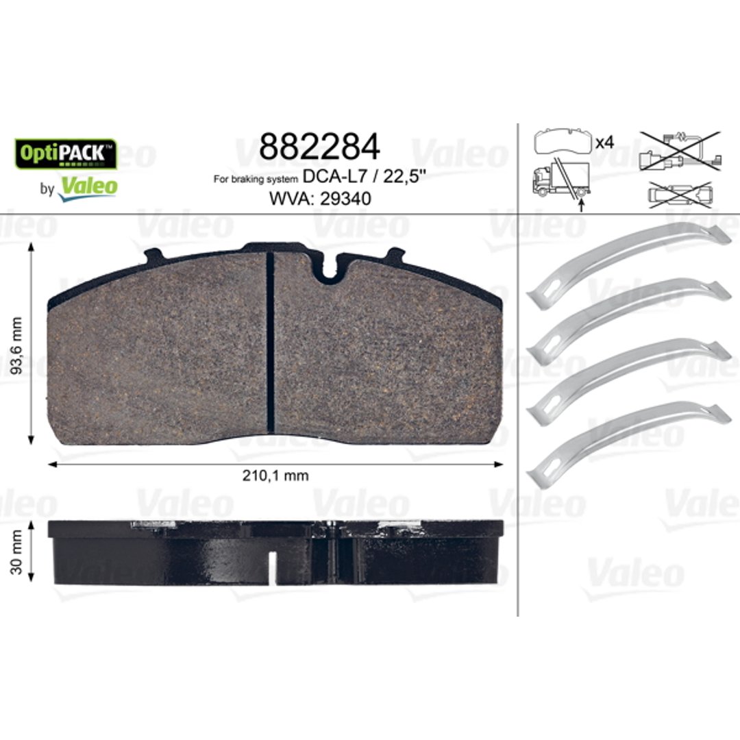 Klocki hamulcowe VALEO 882284