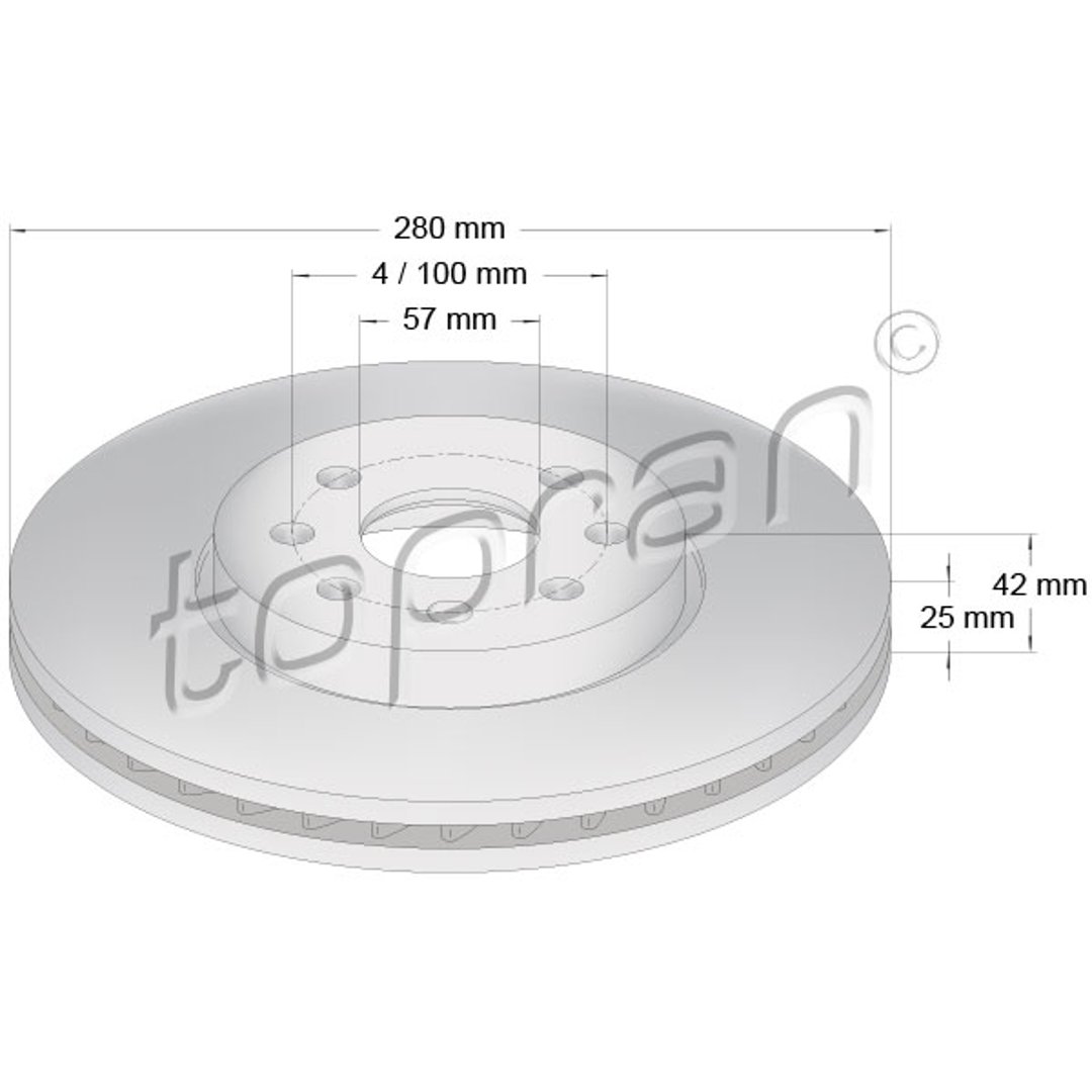 TOPRAN Tarcza hamulcowa 206 858 206 858