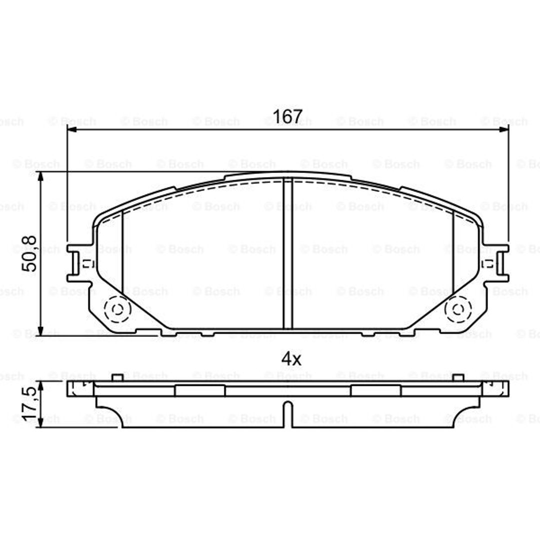 Bosch BP1777 Klocki hamulcowe Oś przednia certyfikowana przez ECE-R90 1 zestaw 4 klocków
