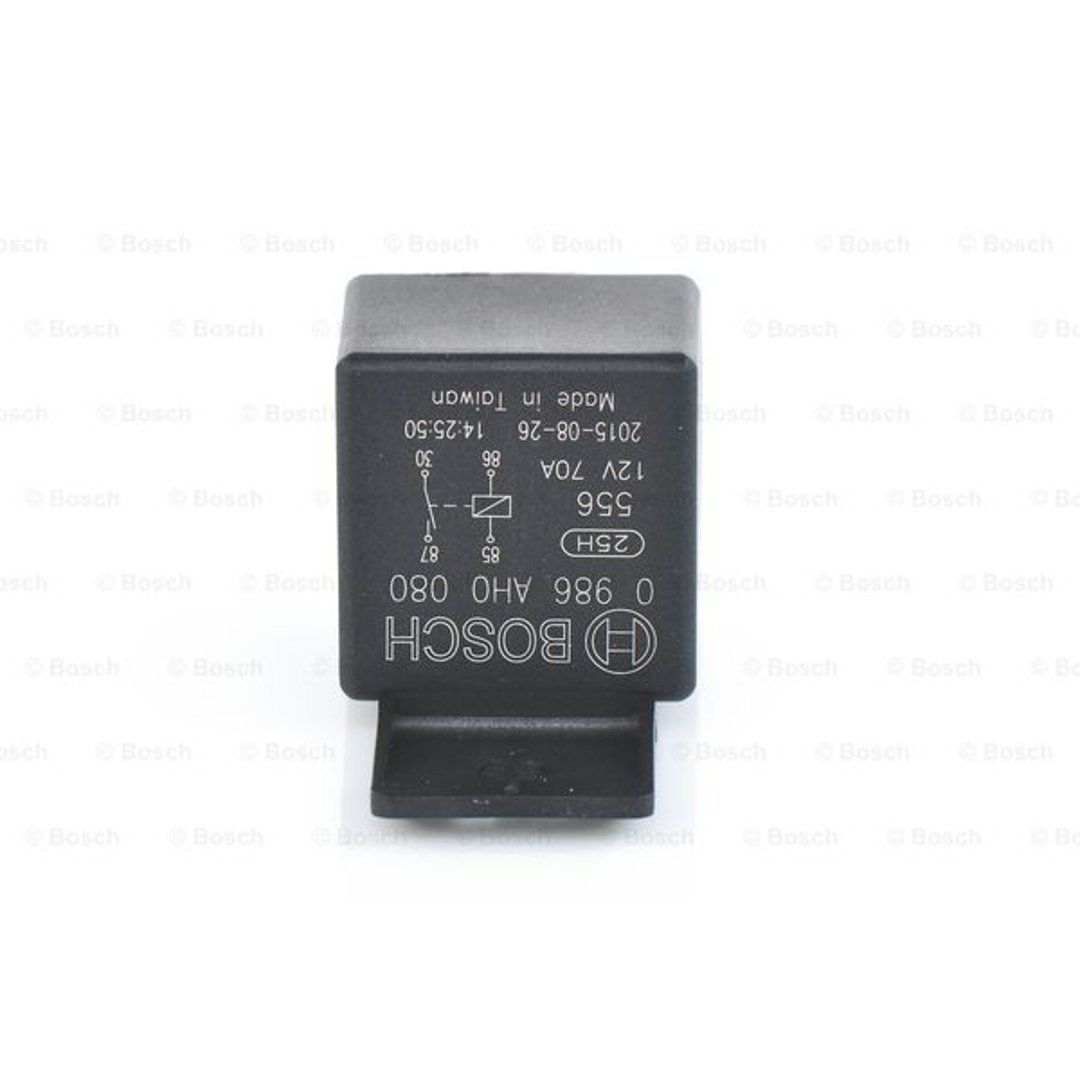 Bosch 0986AH0080 przekaźnik mocowy, 12 V, 20 A, 5 końcówek, IP53, odporność na temperaturę od -40 do 125 °