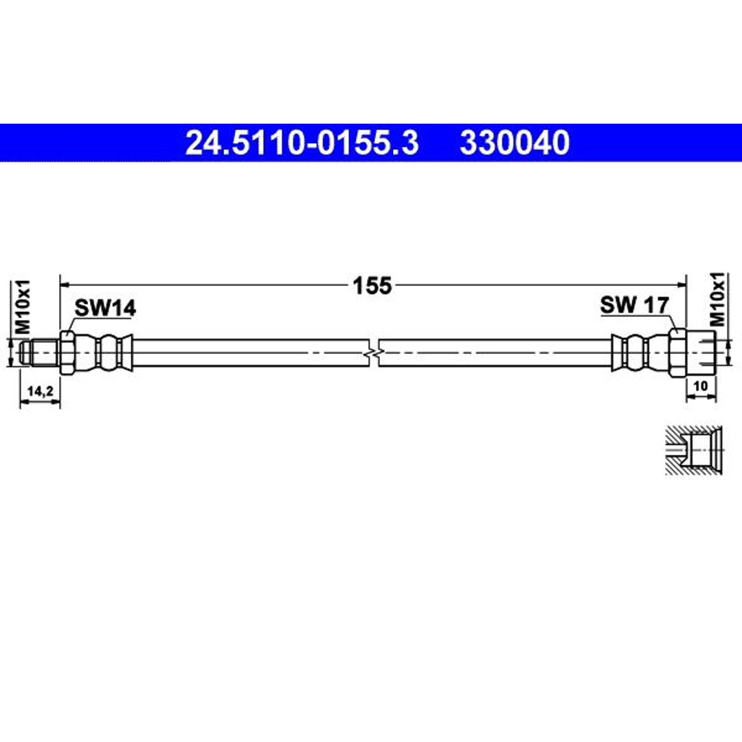 ATE PRZEWÓD HAMULCOWY 24.5110-0155.3 TRABANT P 601 0.6 70-90