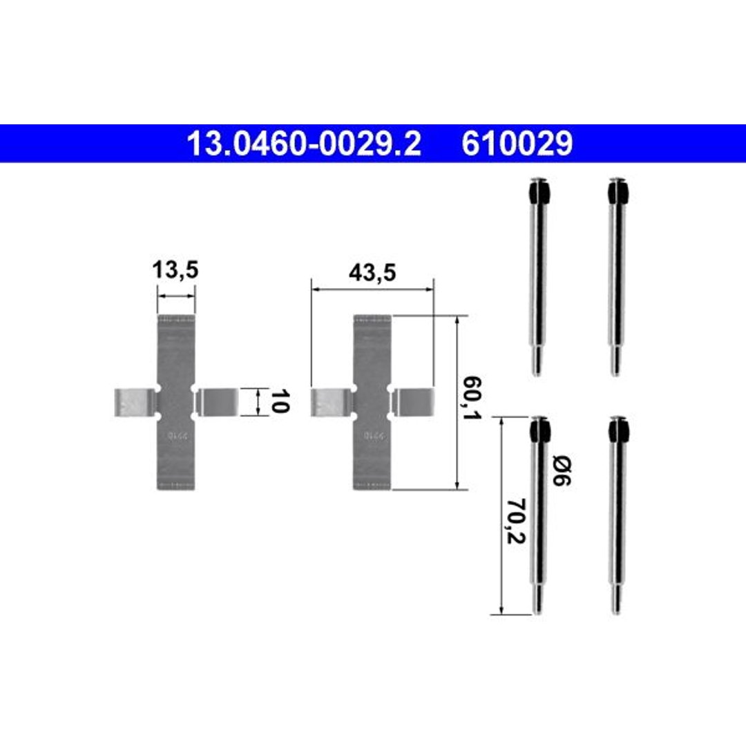 ATE ZESTAW INST KLOCKA HAM  13.0460-0029.2 LFA ROMEO 75 1.6, 2.0TD 85-92, GIULIETTA 1.3, 1.6, 1.8 77-85