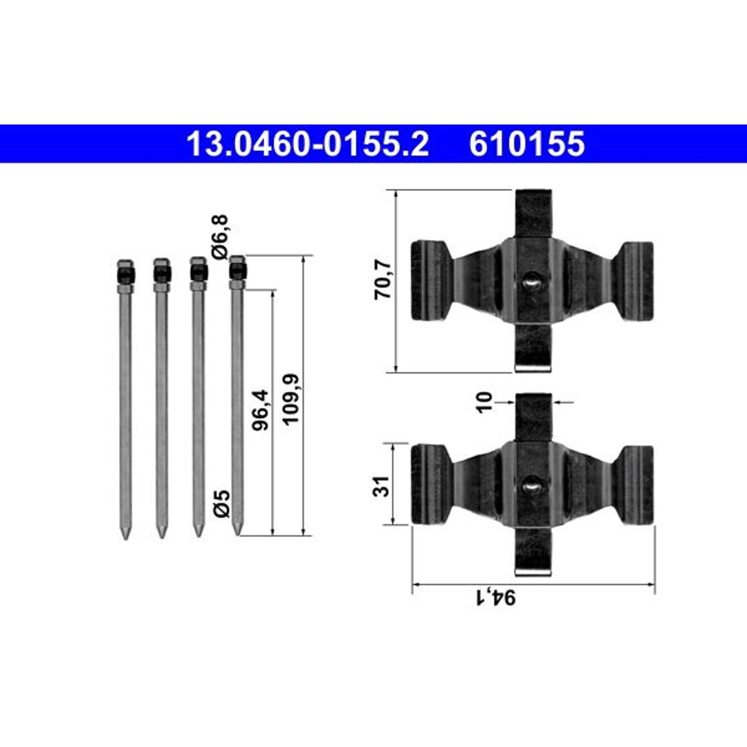 ATE ZESTAW INST KLOCKA HAM  13.0460-0155.2 MERCEDES C219 CLS 350 CDI 09-10