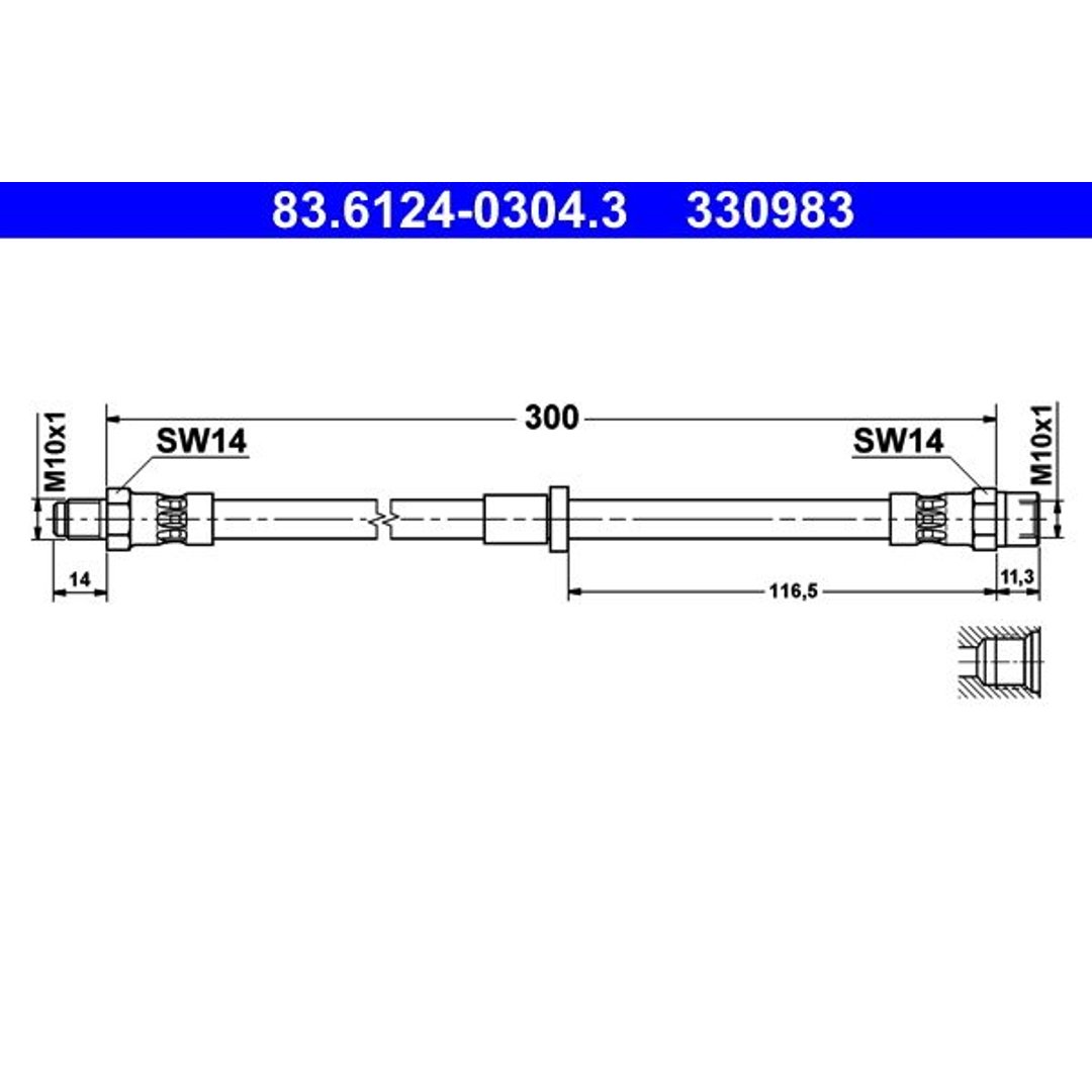 ATE PRZEWÓD HAM 83.6124-0304.3 VOLVO V70 II 2.4 D5 AWD 05-07 83.6124-0304.3