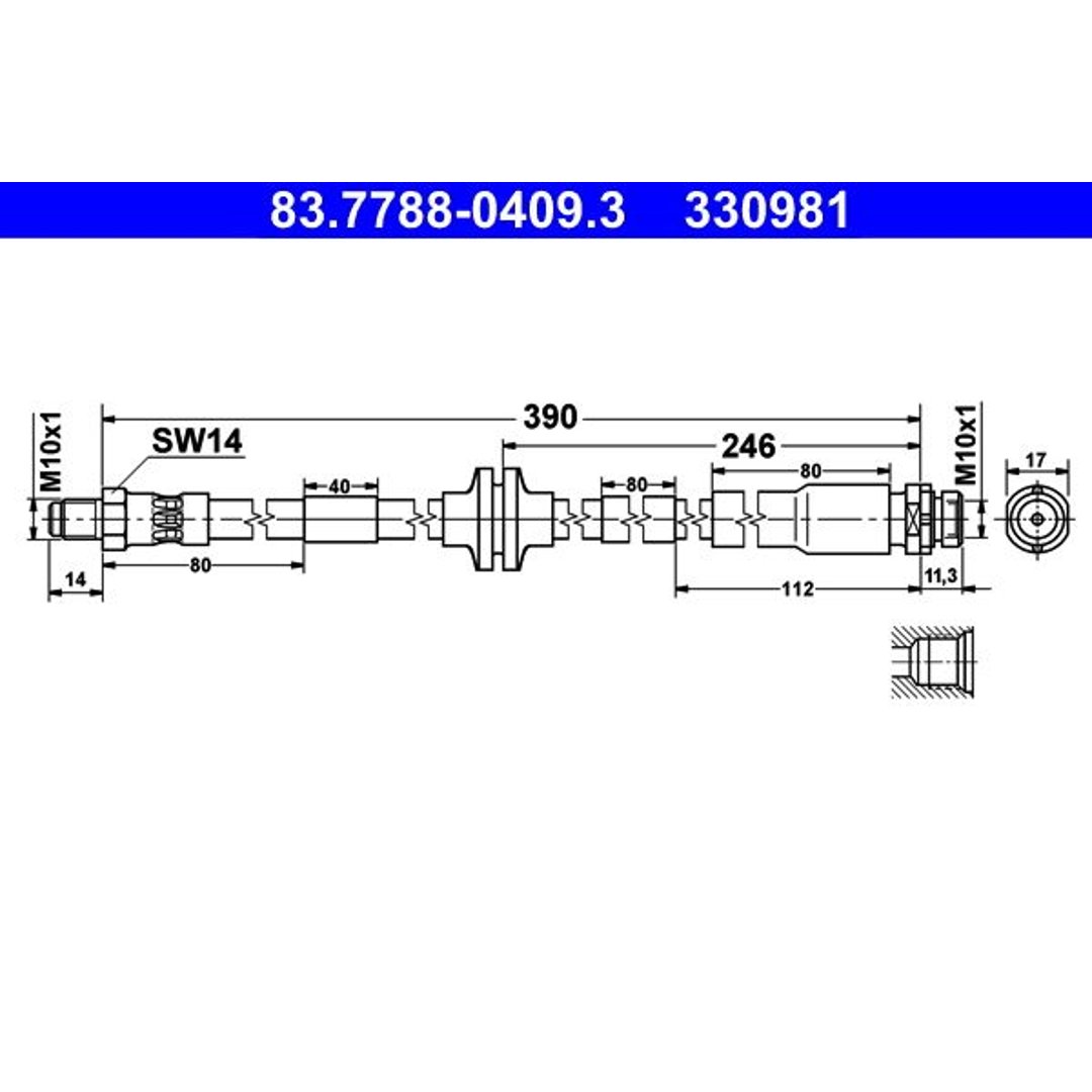 ATE PRZEWÓD HAMULCOWY 83.7788-0409.3 FORD FOCUS II 2.0 10