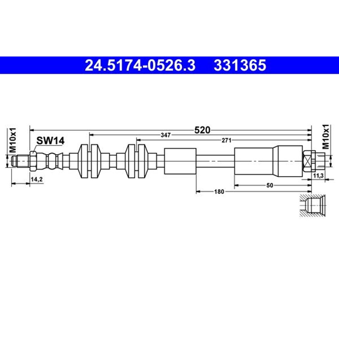 ATE PRZEWÓD HAM 24.5174-0526.3 BMW Z4 E89 SDRIVE 1.8I 13 24.5174-0526.3