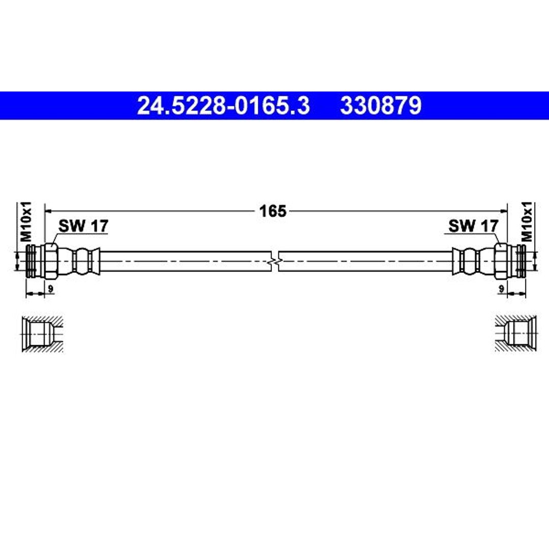 ATE PRZEWÓD HAM 24.5228-0165.3 FIAT 500 0.9 13-/ FORD KA 1.3TDCI 08 24.5228-0165.3