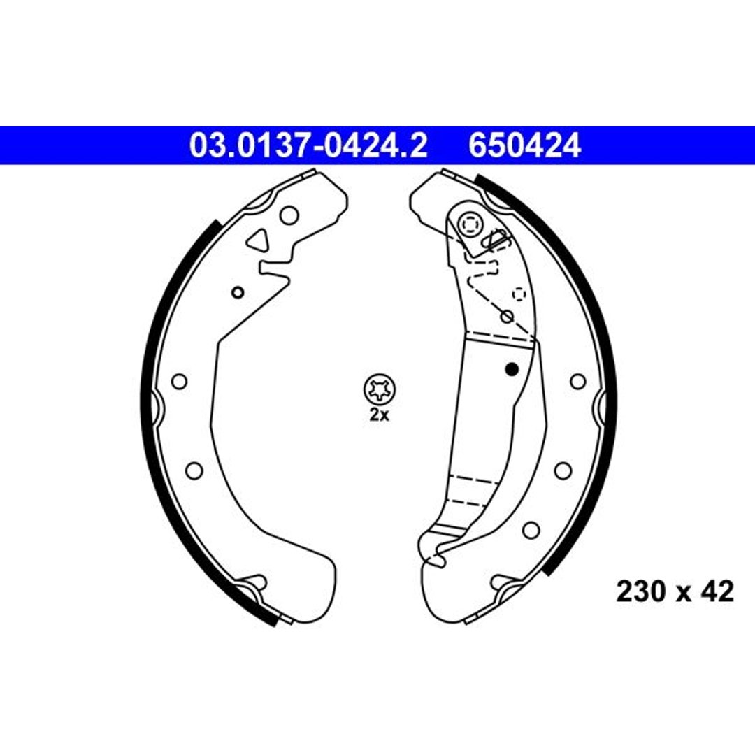ATE Szczki hamulcowe - komplet 03.0137-0424.2