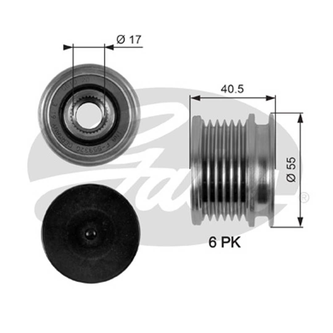 GATES Alternator - sprzęgło jednokierunkowe GATES OAP7057