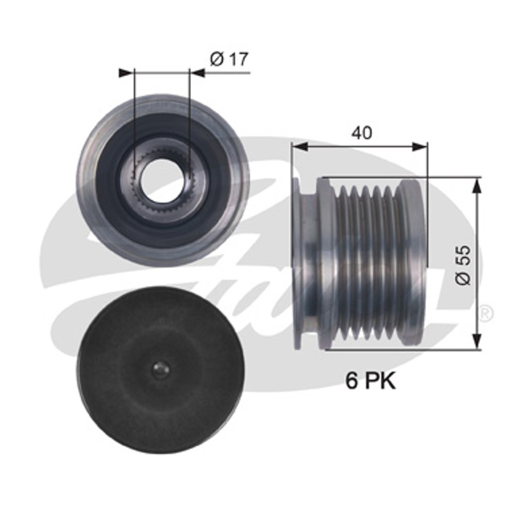 GATES Alternator - sprzęgło jednokierunkowe GATES OAP7114