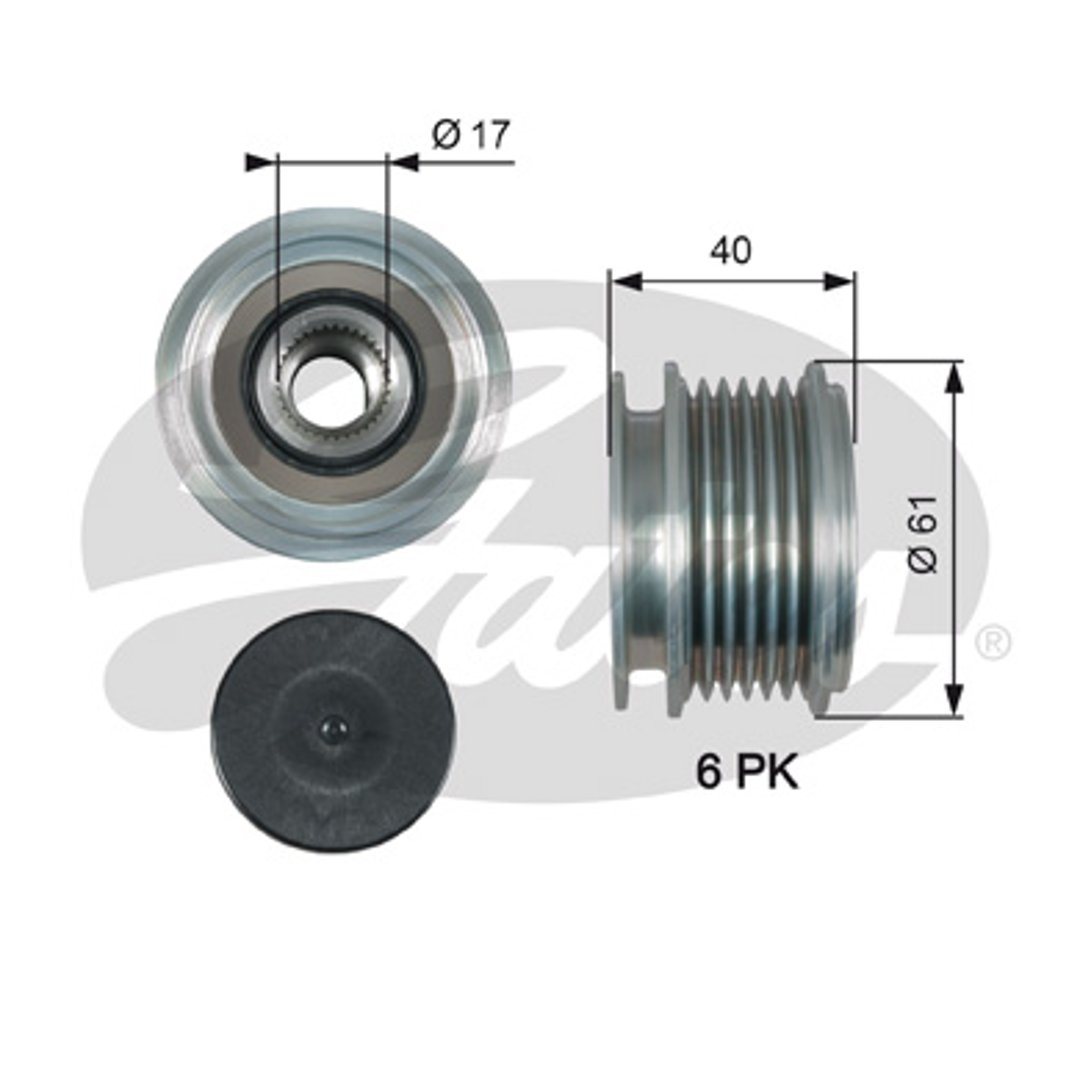 GATES Alternator - sprzęgło jednokierunkowe GATES OAP7013
