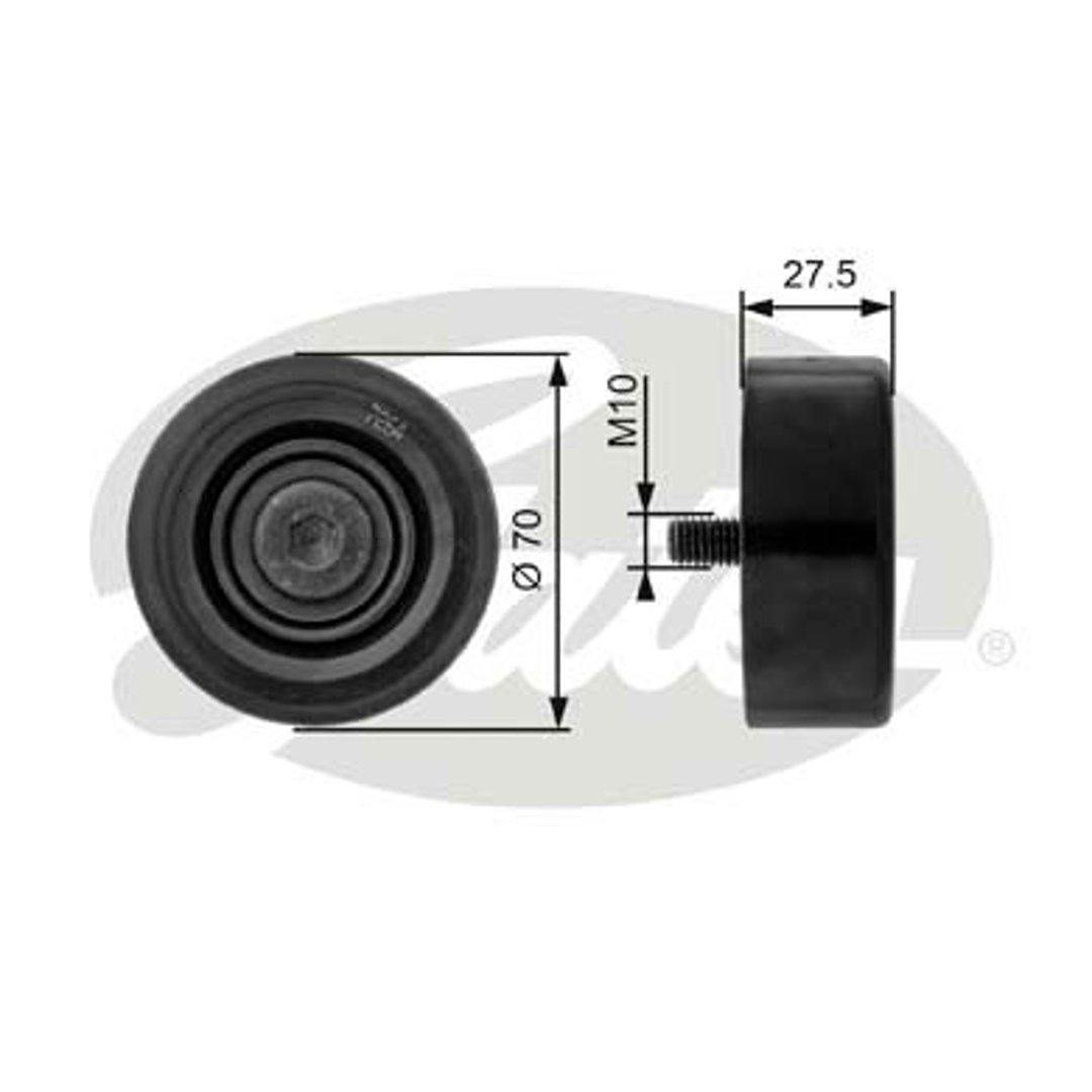 GATES rolka kierunkowa / prowadząca, pasek klinowy zębaty T36206