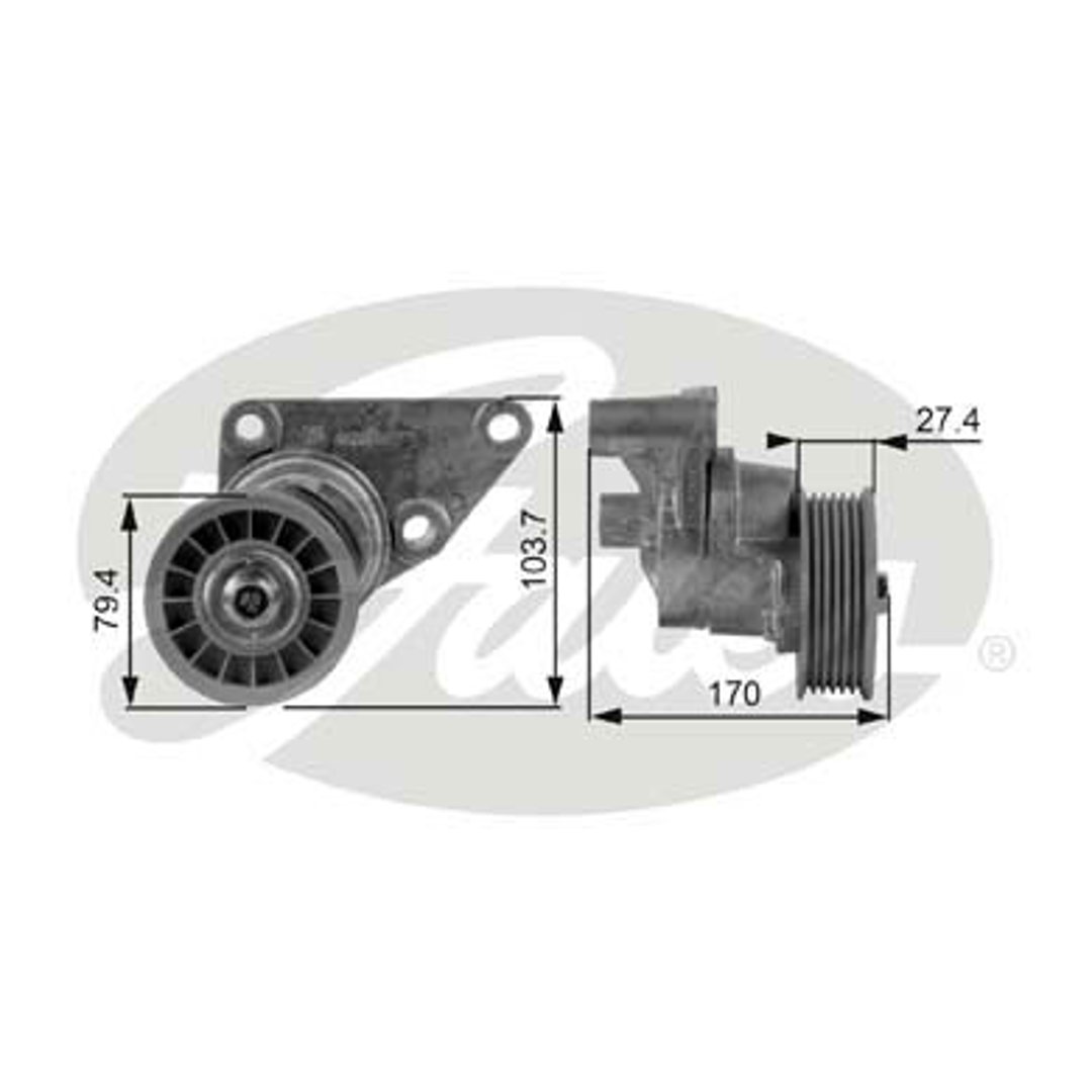 GATES Rolka napinacza, pasek klinowy wielorowkowy T38158