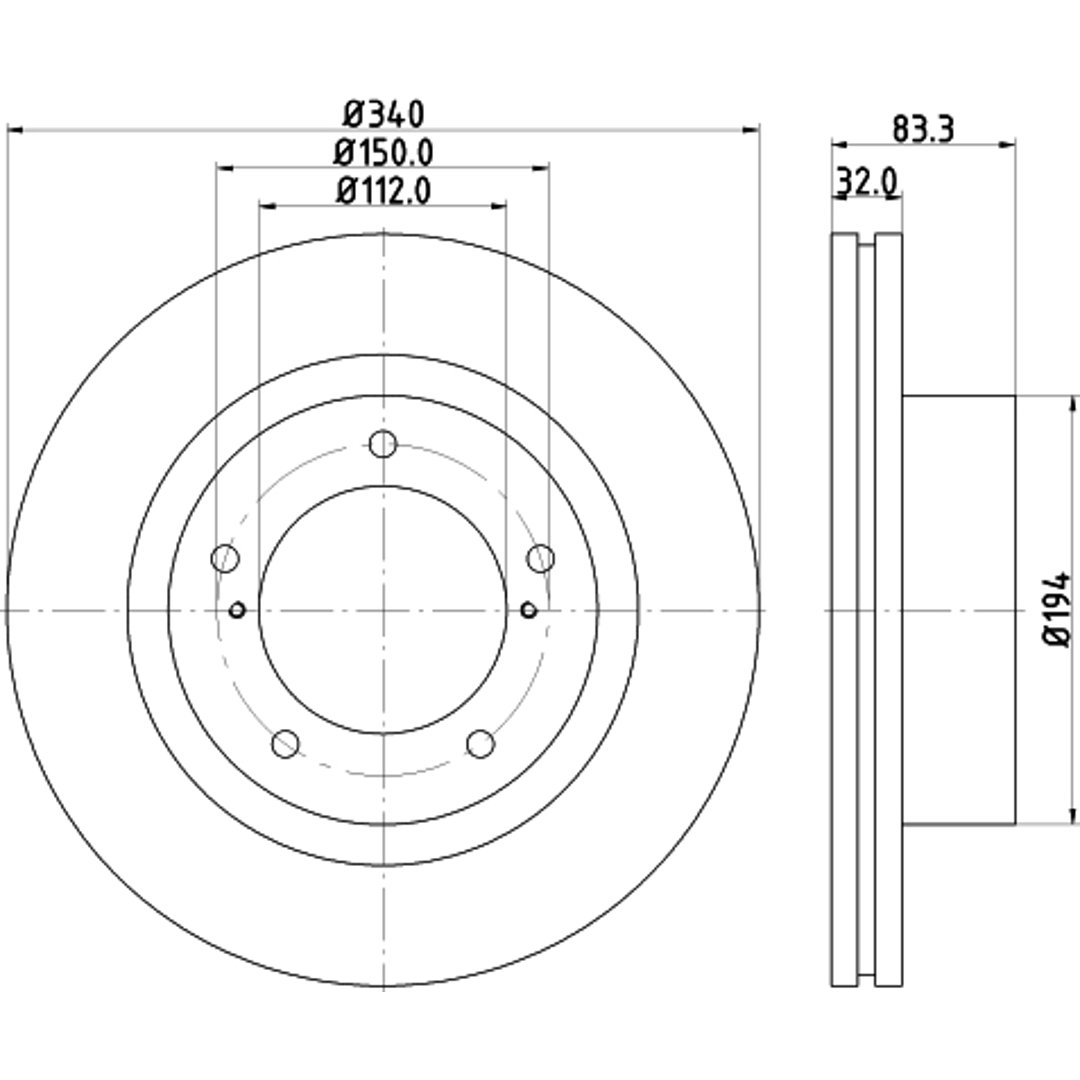 Tarcza hamulcowa HELLA PAGID 8DD 355 116-551
