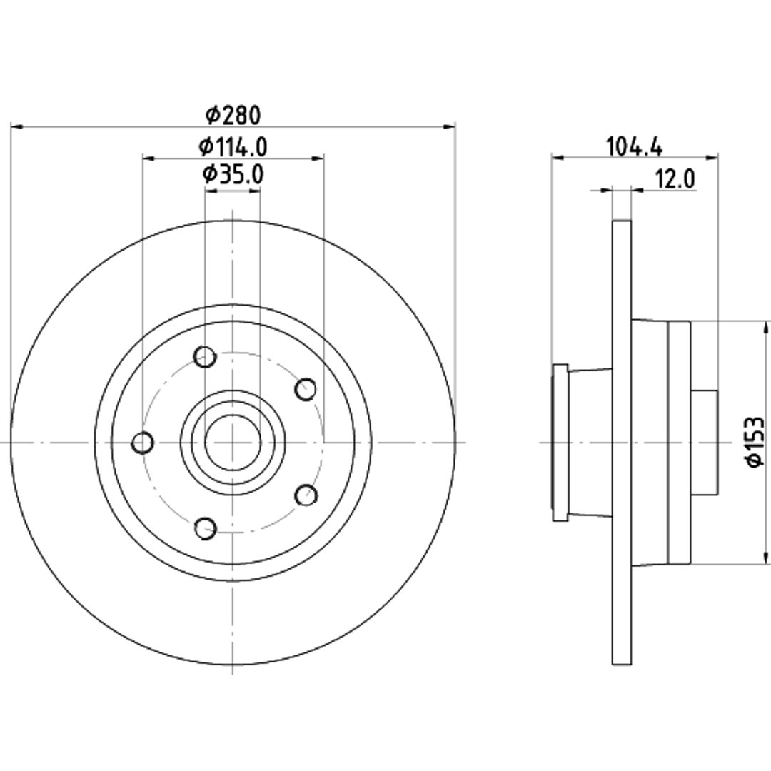 Tarcza hamulcowa HELLA 8DD 355 125-281