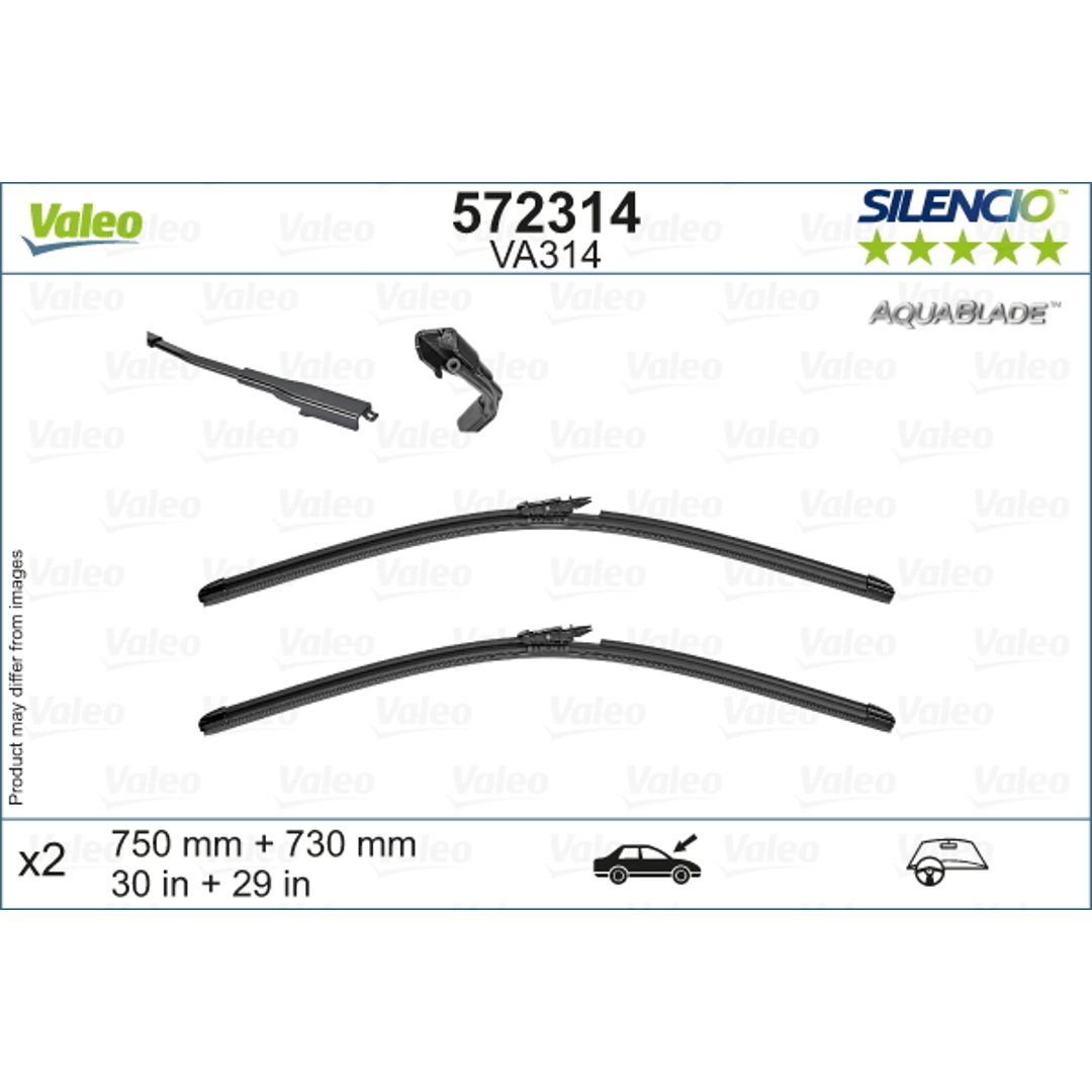 Wycieraczka Valeo 572314 Silencio Aquablade (750+730Mm)