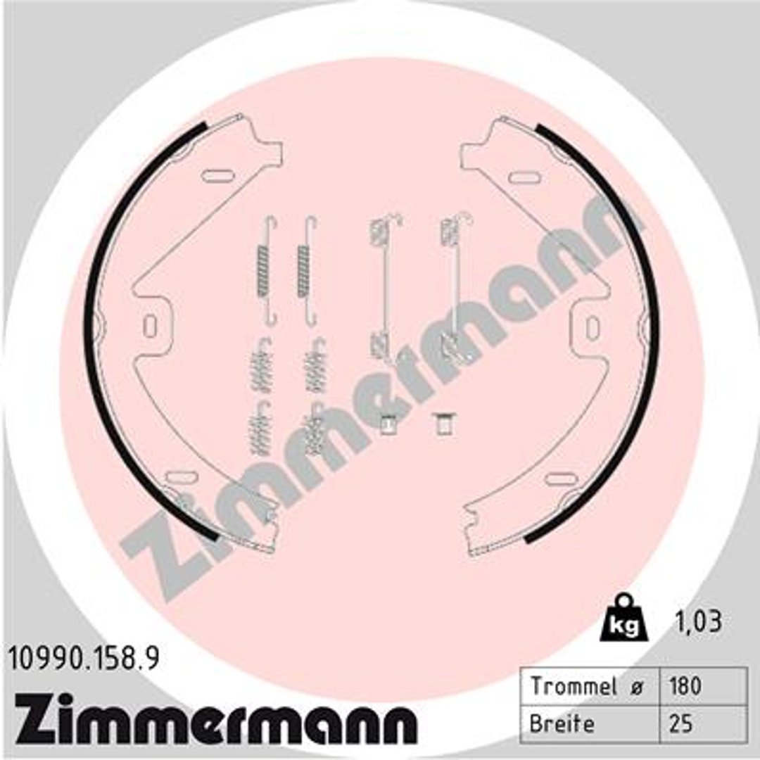 Zestaw szczęk hamulcowych ZIMMERMANN 10990.158.9