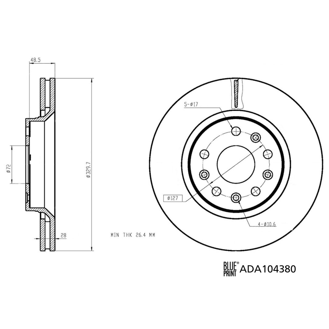 Tarcza hamulcowa BLUE PRINT ADA104380