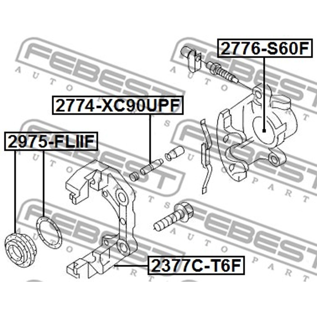 Mocowanie zacisku hamulca - zestaw Febest 2377C-T6F