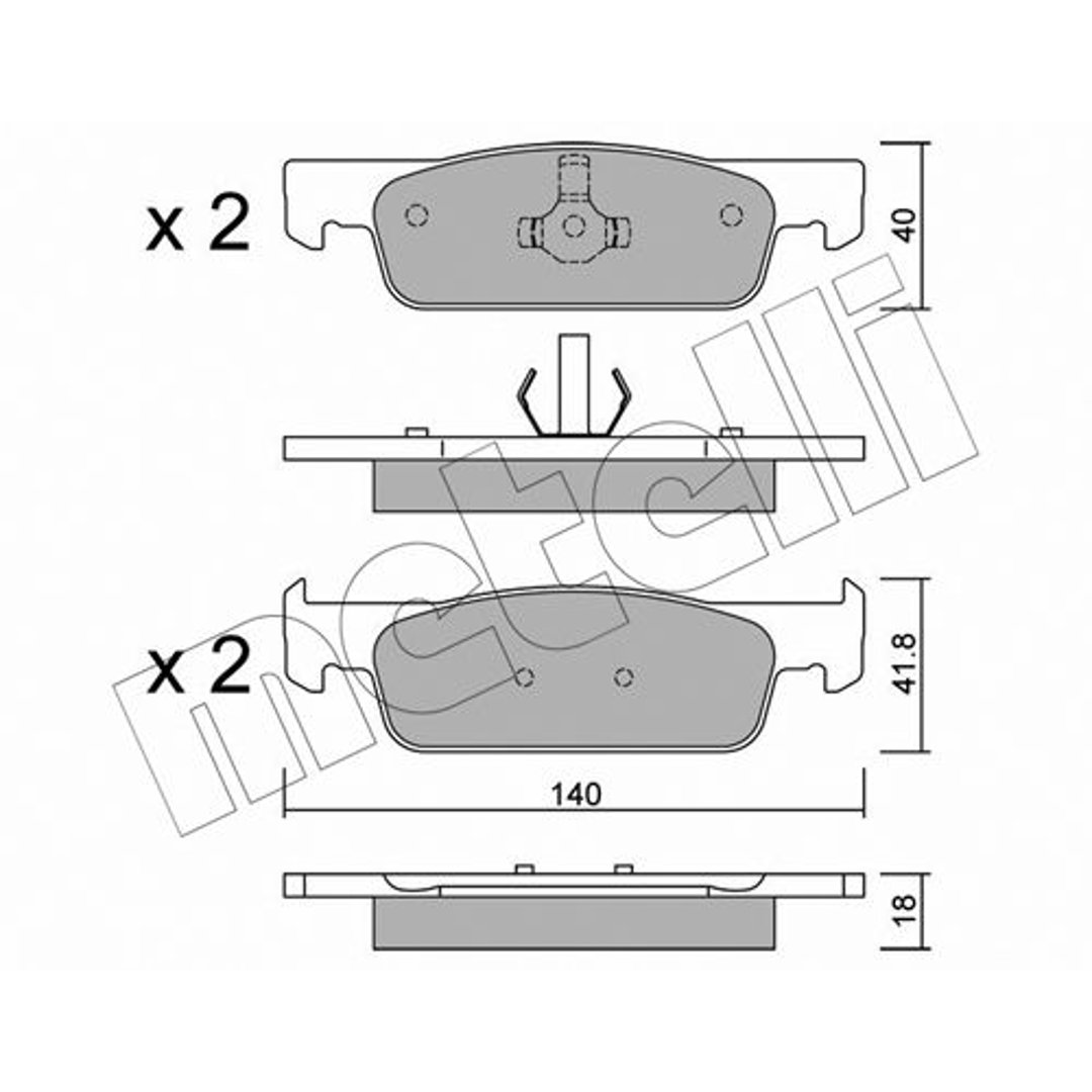 Klocki hamulcowe - komplet METELLI 22-0975-3