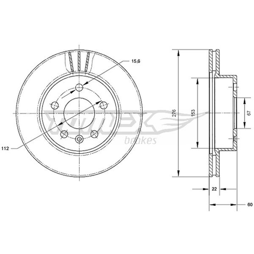Tarcza hamulcowa TOMEX BRAKES TX 70-52