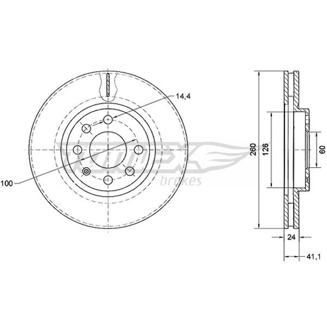 Tarcza hamulcowa TOMEX BRAKES TX 70-73